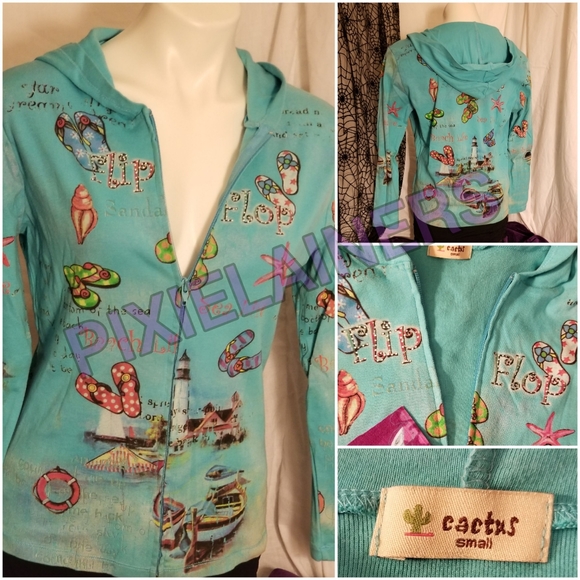 Cactus Tops - GUC Lightweight summer themed hoodie by CACTUS SML